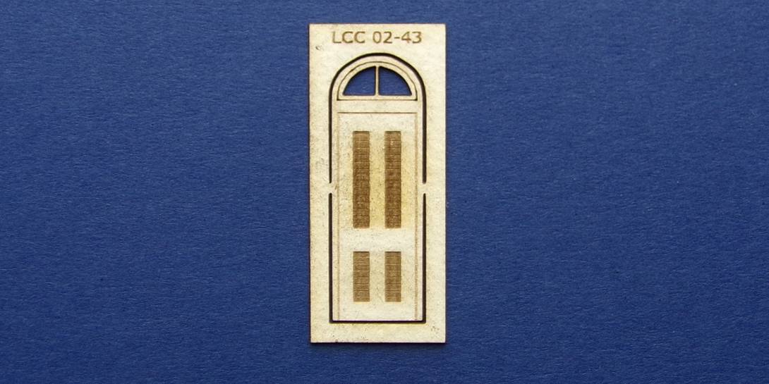 LCC 02-43 OO gauge single door with round transom Single door with round transom.